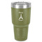 Paris Bonjour and Eiffel Tower 30 oz Stainless Steel Ringneck Tumbler - Olive - Front