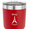 Paris Bonjour and Eiffel Tower 30 oz Stainless Steel Ringneck Tumbler - Red - CLOSE UP