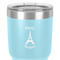 Paris Bonjour and Eiffel Tower 30 oz Stainless Steel Ringneck Tumbler - Teal - Close Up