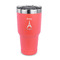 Paris Bonjour and Eiffel Tower 30 oz Stainless Steel Ringneck Tumblers - Coral - FRONT