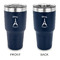 Paris Bonjour and Eiffel Tower 30 oz Stainless Steel Ringneck Tumblers - Navy - Double Sided - APPROVAL