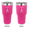 Paris Bonjour and Eiffel Tower 30 oz Stainless Steel Ringneck Tumblers - Pink - Double Sided - APPROVAL