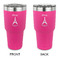 Paris Bonjour and Eiffel Tower 30 oz Stainless Steel Tumbler - Pink - Double Sided (Personalized)