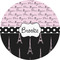 Paris Bonjour and Eiffel Tower Multipurpose Round Labels - 4" (Personalized)