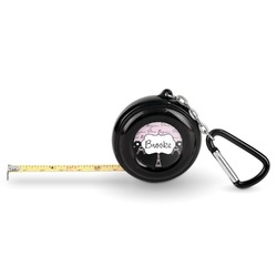 Paris Bonjour and Eiffel Tower Pocket Tape Measure - 6 Ft w/ Carabiner Clip (Personalized)