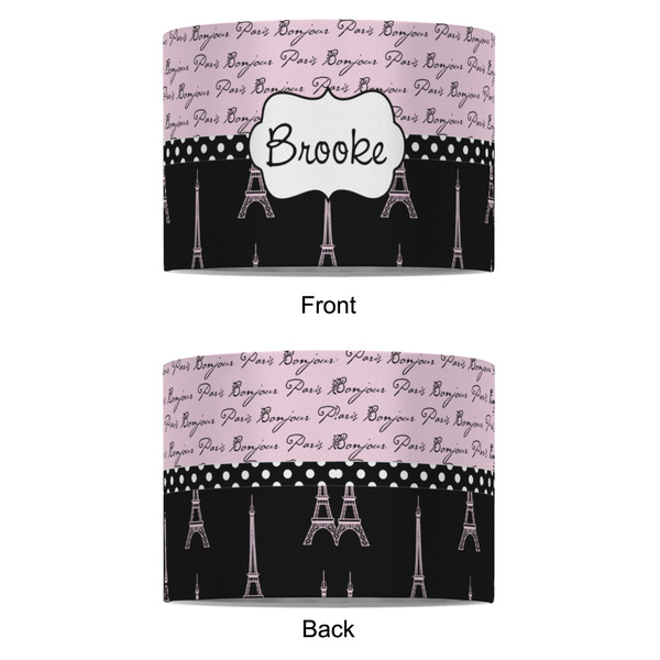 Paris Bonjour and Eiffel Tower 8" Drum Lampshade - APPROVAL (Fabric)