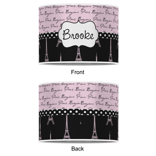 Paris Bonjour and Eiffel Tower 8" Drum Lampshade - APPROVAL (Poly Film)