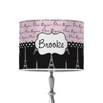 Paris Bonjour and Eiffel Tower 8" Drum Lamp Shade - Poly-film (Personalized)
