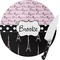 Paris Bonjour and Eiffel Tower 8 Inch Small Glass Cutting Board