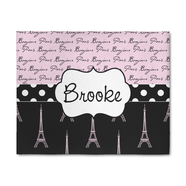 Custom Paris Bonjour and Eiffel Tower 8' x 10' Indoor Area Rug (Personalized)
