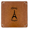 Paris Bonjour and Eiffel Tower 9" x 9" Leatherette Snap Up Tray - APPROVAL (FLAT)