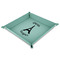 Paris Bonjour and Eiffel Tower 9" x 9" Teal Leatherette Snap Up Tray - MAIN