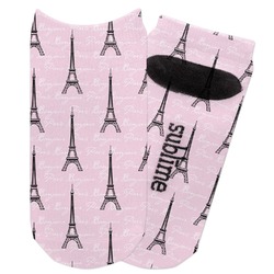 Paris Bonjour and Eiffel Tower Adult Ankle Socks (Personalized)