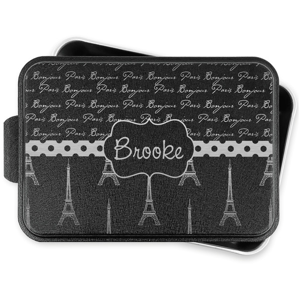 Custom Paris Bonjour and Eiffel Tower Aluminum Baking Pan with Lid (Personalized)