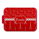 Paris Bonjour and Eiffel Tower Aluminum Baking Pan with Red Lid (Personalized)