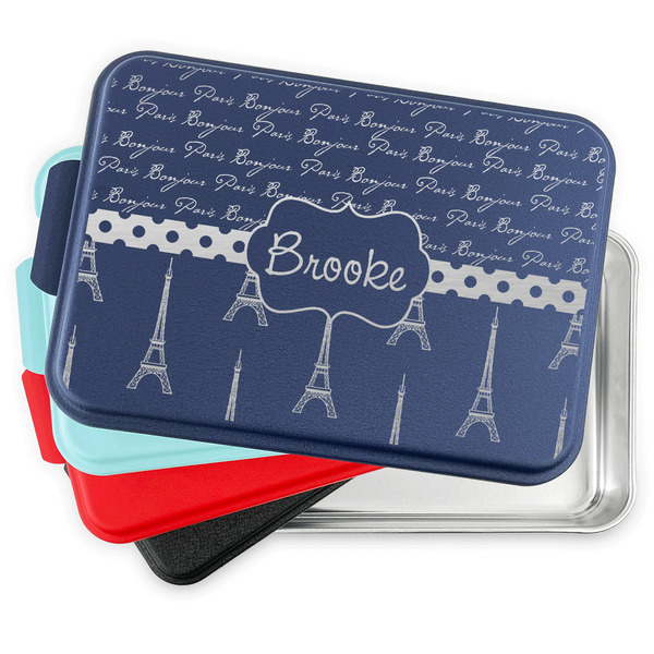 Paris Bonjour and Eiffel Tower Aluminum Cake Pan with Lid - PARENT/MAIN
