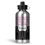 Paris Bonjour and Eiffel Tower Water Bottle - Aluminum - 20 oz (Personalized)
