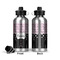Paris Bonjour and Eiffel Tower Aluminum Water Bottle - Front and Back