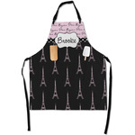 Paris Bonjour and Eiffel Tower Apron With Pockets w/ Name or Text