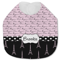 Paris Bonjour and Eiffel Tower Jersey Knit Baby Bib w/ Name or Text
