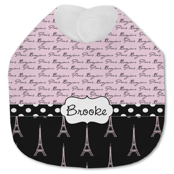Paris Bonjour and Eiffel Tower Baby Bib - AFT closed