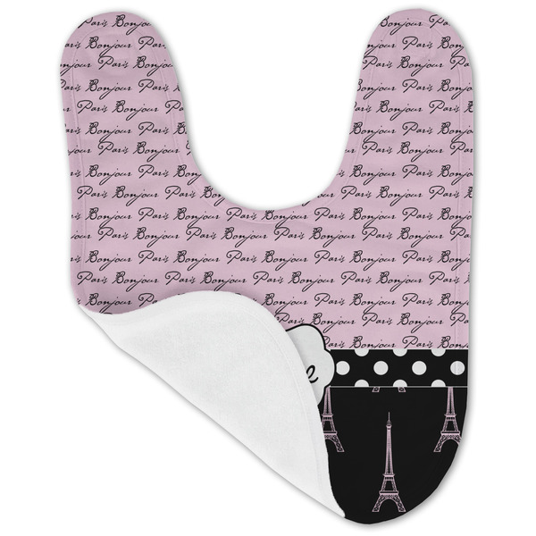 Paris Bonjour and Eiffel Tower Baby Bib - AFT folded
