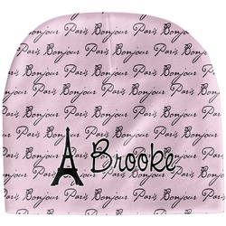 Paris Bonjour and Eiffel Tower Baby Hat (Beanie) (Personalized)