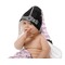 Paris Bonjour and Eiffel Tower Baby Hooded Towel on Child