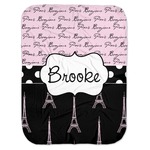 Paris Bonjour and Eiffel Tower Baby Swaddling Blanket (Personalized)