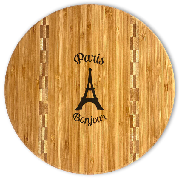 Custom Paris Bonjour and Eiffel Tower Bamboo Cutting Board (Personalized)