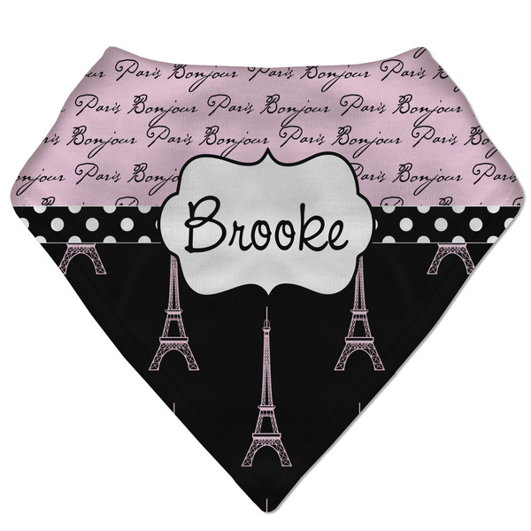Custom Paris Bonjour and Eiffel Tower Bandana Bib (Personalized)