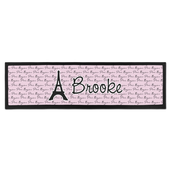 Custom Paris Bonjour and Eiffel Tower Bar Mat (Personalized)