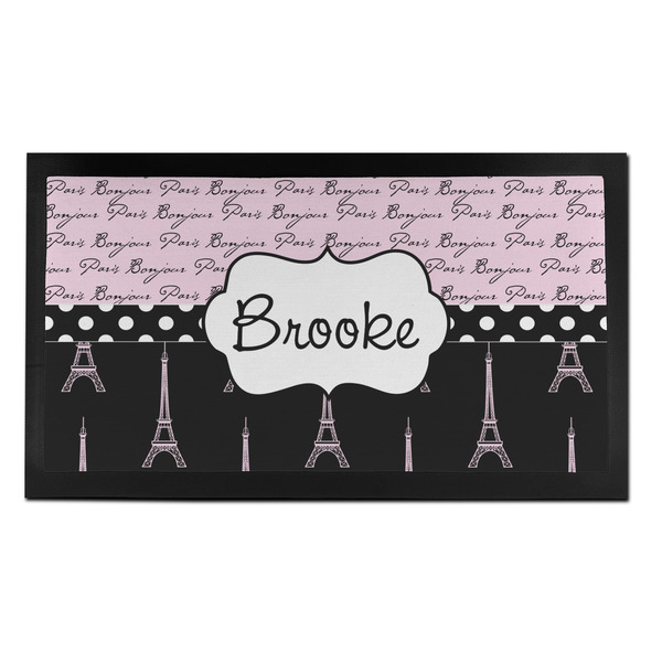 Custom Paris Bonjour and Eiffel Tower Bar Mat - Small (Personalized)