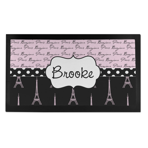 Paris Bonjour and Eiffel Tower Bar Mat - Small - FRONT