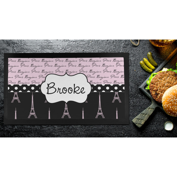 Paris Bonjour and Eiffel Tower Bar Mat - Small - LIFESTYLE