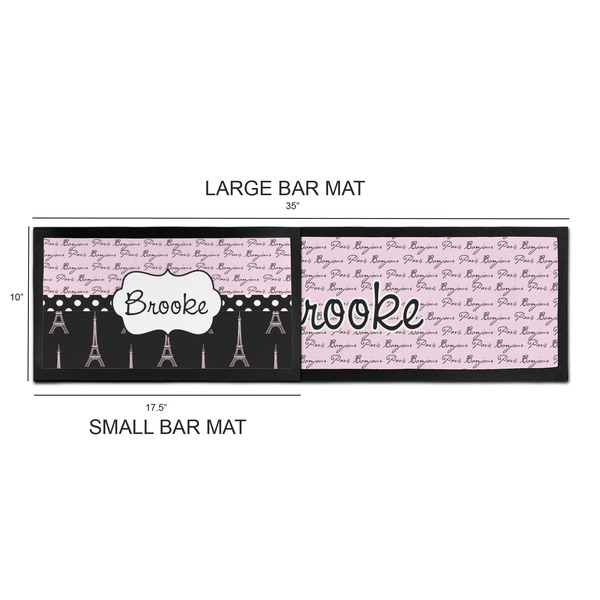 Paris Bonjour and Eiffel Tower Bar Mats - Sizing Chart