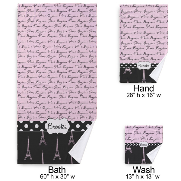 Paris Bonjour and Eiffel Tower Bath Towel Sets - 3-piece - Approval