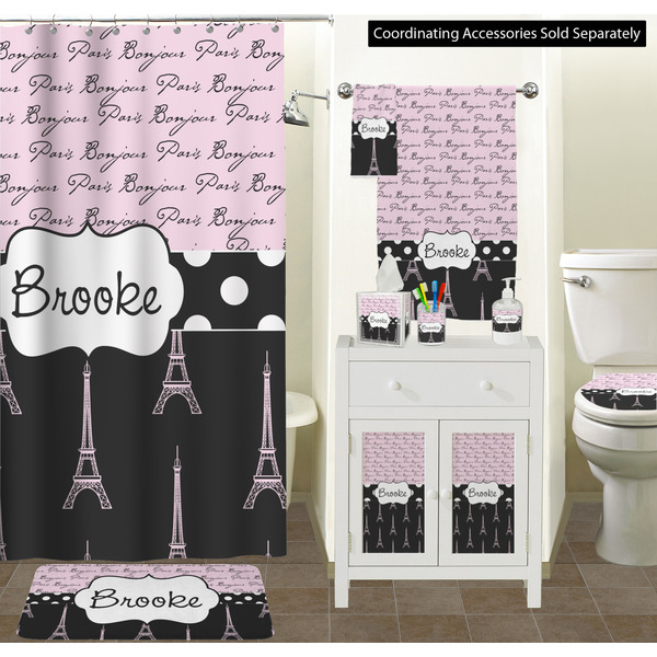 Paris Bonjour and Eiffel Tower Bathroom Scene