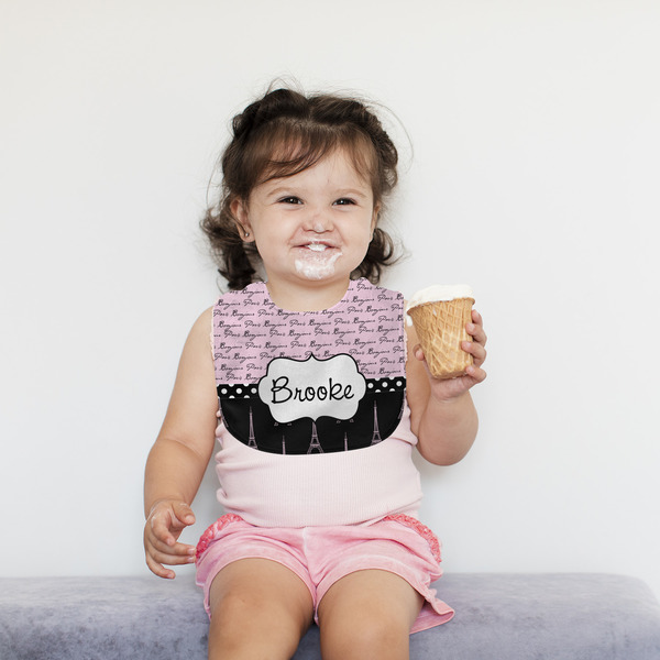 Paris Bonjour and Eiffel Tower Bib Lifestyle Girl