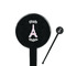 Paris Bonjour and Eiffel Tower 7" Round Plastic Stir Sticks - Black - Single Sided (Personalized)