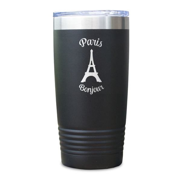 Paris Bonjour and Eiffel Tower Black Polar Camel Tumbler - 20oz - Single Sided - Approval
