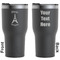 Paris Bonjour and Eiffel Tower Black RTIC Tumbler - Front and Back