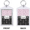 Paris Bonjour and Eiffel Tower Bling Keychain (Front + Back)