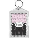 Paris Bonjour and Eiffel Tower Bling Keychain (Personalized)