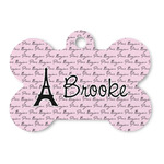 Paris Bonjour and Eiffel Tower Bone Shaped Dog ID Tag (Personalized)