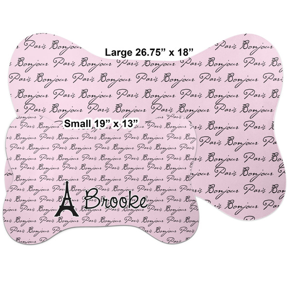 Paris Bonjour and Eiffel Tower Bone Shaped Mat Comparison