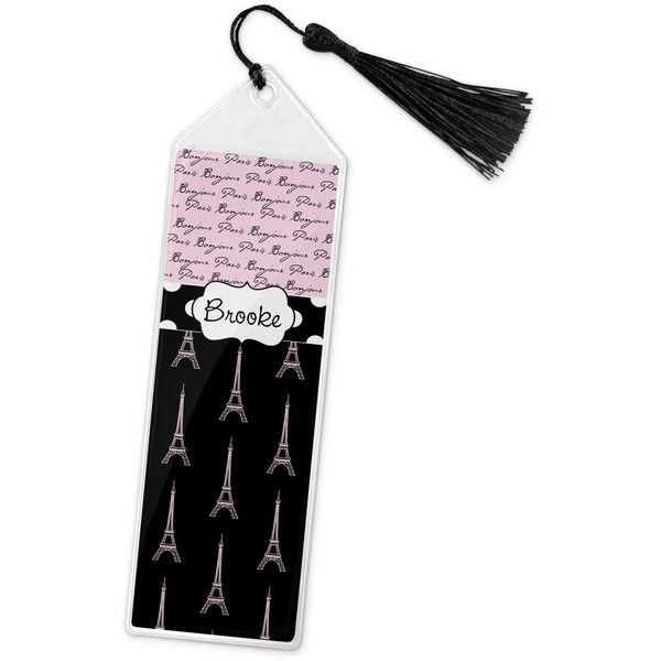 Custom Paris Bonjour and Eiffel Tower Book Mark w/Tassel (Personalized)