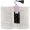 Paris Bonjour and Eiffel Tower Bookmark with tassel - In book