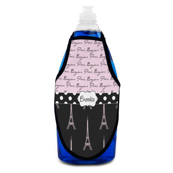 Paris Bonjour and Eiffel Tower Bottle Apron - Soap - FRONT