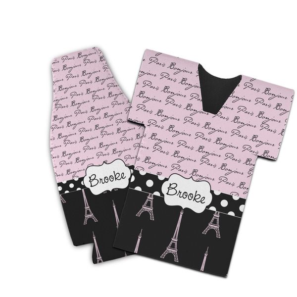 Custom Paris Bonjour and Eiffel Tower Bottle Cooler (Personalized)